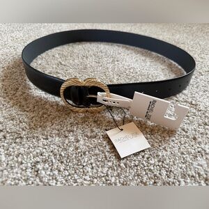 NWT Rachel Zoe Elegant Black Belt with Gold Accent size Large